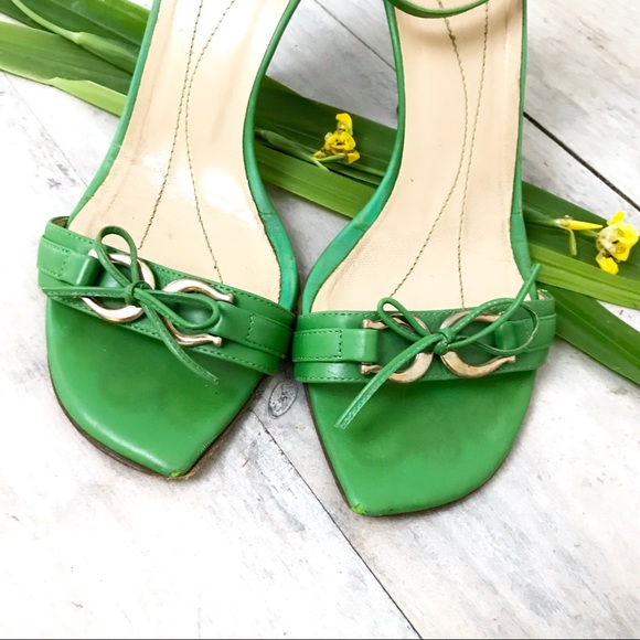 kate spade Shoes - SOLD. Kate Spade Apple Green Strappy Leather Heels